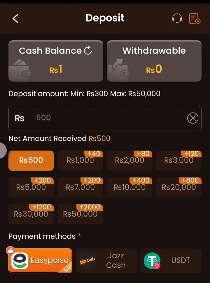 Pak Club Deposit 